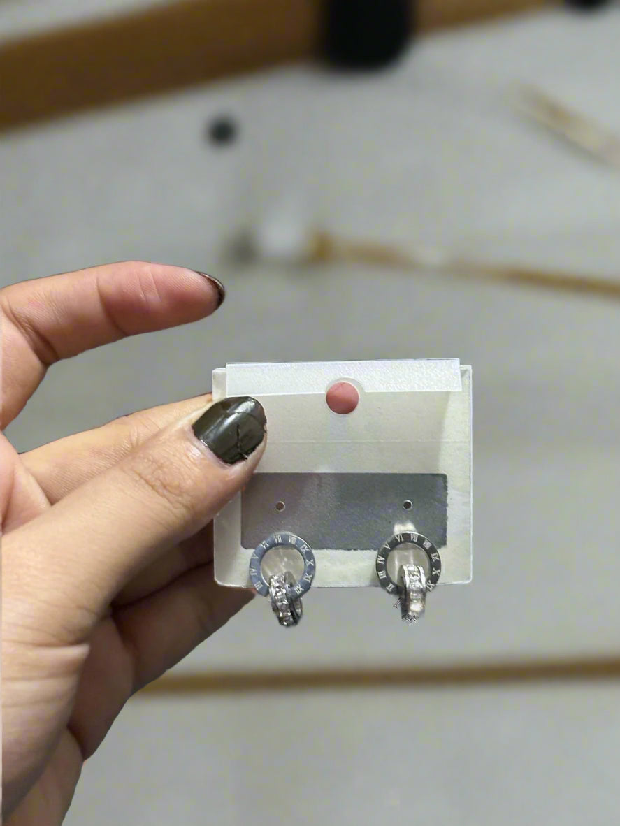 Earrings Roman Numeral Stud