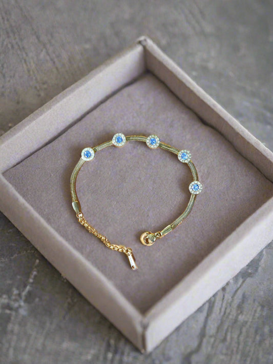 Roman Numeral Stone Bracelet | Stainless Steel